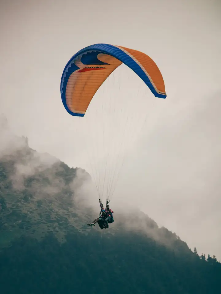 Paragliding in mountains